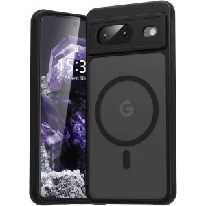 LORANKA-pour Google Pixel 8 Coque pour Magsafe, Coque de t&eacute;l&eacute;phone magn&eacute;tique pour Pixel 8, Protection de cam&eacute;ra R&eacute;sistante aux chocs et aux rayures, Coque transparente pour Google 8, Noir - Neuf
