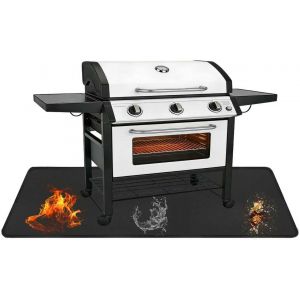 Ulteronixshop-Tapis pour grillades ext&eacute;rieures,Tapis de Protection de l'herbe,Tapis pour chemin&eacute;e int&eacute;rieure,Tapis Anti feu Gril Ignifuge Double Face, Protecteur de Barbecue imperm&eacute;able &agrave; l'huile (90x120cm) - Neuf