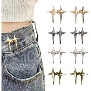 Mevronisshop-8 Paires De Boutons Pour Jeans - &Eacute;toile 4 Magiciens - Pince Pour Pantalon Trop Large, Taille Serr&eacute;e Bouto, Ceinture Ajustable Sans Couture, Boutons De Jeans Amovibles, Plusieurs Couleurs - Neuf