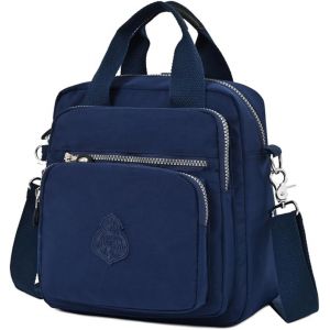 RFCBC-Sac Bandoulière Femme Imperméable Nylon Petit Sac à Dos Mode Multi Poches Sac à Main Léger Sac D'école Sac à Bandoulière pour Voyage Shopping - Neuf