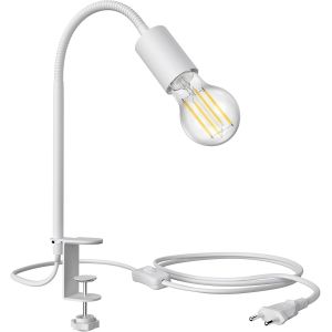 Yemaesre-Lampe À Pince Lele Avec Col De Cygne, Blanc + Ampoule Led E27 1005lm, Smart Home, Blanc Chaud - Blanc Froid - Neuf