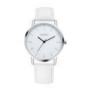 Gaiety Femmes &Eacute;l&eacute;gant Cadran Rond Motif Analogique Pu Strap Montre-Bracelet Montre &Agrave; Quartz (Blanc) - Neuf