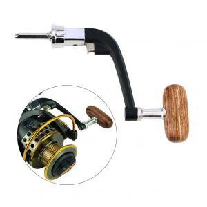 Moulinet De Peche Pliable En Metal Avec Poignee A Bascule Et Bouton En Bois Pour Roues Et Articles De Peche - Neuf