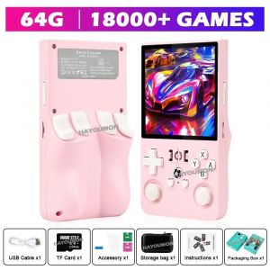 Ore-8 Couleurs Console De Jeu Lecteur Portable R36 Max Rétro Console De Jeu Portable 4 ''écran Ips R36 Max Lecteur Vidéo De Poche Portable--64g Pink - Neuf