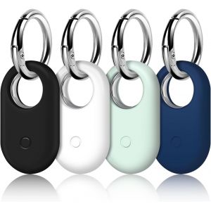 MEVRONISSHOP-Coque pour Samsung Galaxy SmartTag 2, Lot de 4 &Eacute;tui de Protection en Silicone, Antichoc Anti-Rayures avec Porte cl&eacute; pour cl&eacute;s, Sacs, Bagages - Neuf