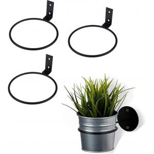 Lot de 3 supports muraux en métal pour pots de fleurs - pour balcon,extérieur,fleurs,plantes - Neuf
