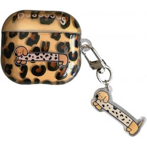Coque pour AirPods 4 (2024), motif amusant de chien de dessin anim&eacute;, coques d'&eacute;couteurs &agrave; imprim&eacute; l&eacute;opard avanc&eacute; pour filles et femmes - Neuf