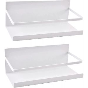 Chenquansarl-Etagère Magnétique Frigo, 2 Pièces Étagère À Épices Pour Réfrigérateur, Organisateur De Cuisine, Rangement Épices, Économ Ur Espace Pour La Cuisine (Blanc) - Neuf