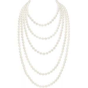 Kal-Long Collier En Perles D'imitation Tendance De Style Collier Long De Fausses Perles Pour Mariage Fiançailles 140 Cm - Neuf