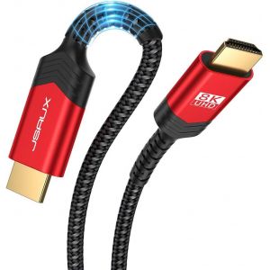 C&acirc;ble HDMI 10 m, long c&acirc;ble HDMI 2.1 fibre optique 8 K haute vitesse 48 Gbps 8 K @ 60 Hz, 4K @ 120 Hz, UHD HDR 10+, eARC, Dolby Vision, 3D, VRR, compatible avec PS4, PS5, 8 K Gaming - Neuf