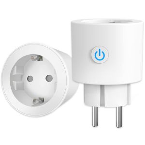 Prise Connect&eacute;e WiFi 16A, Mesure de Consommation &Eacute;lectrique, compatible avec Alexa et Google Home, Smart Life APP, Horaires et Minuterie, 2PCs - Neuf