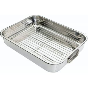 Subzonal-Large Stainless Steel Roasting Tin With Rack, 43 X 31 Cm (17"" X 12"") - Neuf