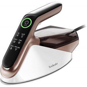 MEVRONISSHOP-Fer &agrave; Repasser Vapeur, 2400W Vapeur Turbo Puissante, 4 R&eacute;glages de Temp&eacute;rature et Pressing 200 g, R&eacute;servoir Amovible de 350ml, 20s Chauffe Rapide, Arr&ecirc;t Automatique, Auto-Nettoyage, Or - Neuf