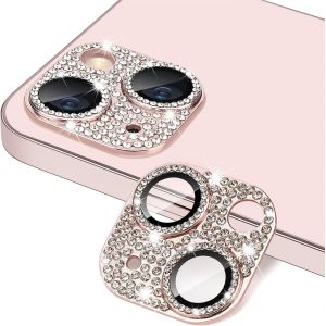 Kal-Caméra Protecteur Compatible Avec Iphone 13 /Iphone 13 Mini, [Ultra Hd] [ 9h Dureté ] Anti Rayures Verre Trempé Diamant Caméra Coque Cover Pour Iphone 13 /Iphone 13 Mini - Rose - Neuf