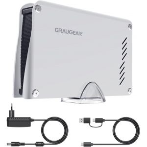 Asfasfq-Graugear Disque Dur Externe 4tb - Compatible Ps5/Ps4, Haute Vitesse Usb 3.2, Boîtier Durable En Aluminium, Avec Câbles Usb-C Et Usb-A - Neuf