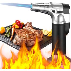 Chalumeau De Cuisine, Torche De Cuisine, Professionnelle Torche De Butane Avec La Serrure De Sécurité/Flamme Réglable, Mini Flamme Briquet, Chalumeau Culinaire (Butane Non Inclus)[Pou8806713] - Neuf