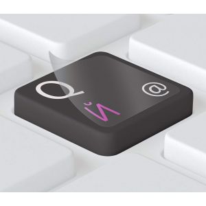 &reg; | Autocollants Russes Pour Claviers Pc/Ordinateur Portable Et Notebook 11X13Mm, Transparent Avec Vernis Protecteur Mat, Couleur Rose | Russian Keyboard Stickers - Neuf