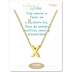 Kal-Collier Initiale En Acier Inoxydable, Collier Femme Avec Pendentif Petite Lettre A-Z - Cadeau Bijoux Pour Anniversaire Mère, Petite Amie Ou Amis, Couleur Argent Et Dorée - Neuf