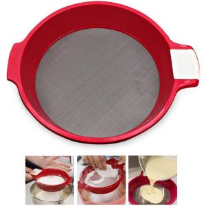 Tamis À Farine En Acier Inoxydable À Mailles Fines 21,6 X 17 Cm Pour La Cuisine À Domicile, Tamis À Sucre En Poudre En Acier Inoxydable À Mailles Fines, Tamis À Farine À Filtre Manuel - Neuf