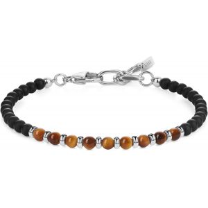 Eryi-Bracelet Perle Homme/Femme, Bracelet Onyx Pour Hommes, Bracelet Chaîne En Acier Inoxydable - Neuf