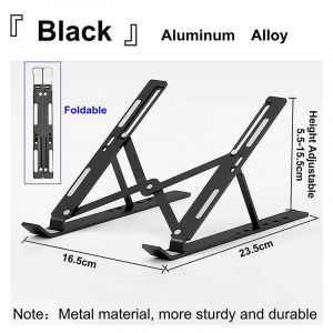 Support Portable En Aluminium/Abs Pour Ordinateur Portable,Base Supérieure Pliable Pour Ordinateur Portable,Support Pour Macbook,Accessoires.Black. - Neuf