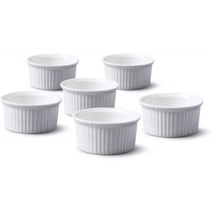 Sjzg-Tset42 Lot De 6 Ramequins Traditionnels En Porcelaine De 7 Cm De Diam&egrave;tre, Blancs, 7 X 7 X 3,5 Cm - Neuf