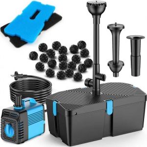 Feoxshal Filtre De Bassin Avec Pompe 50w - Kit Complet Pour Fontaine Et Filtration Efficace, Pompe &Agrave; Eau Immerg&eacute;e. - Neuf