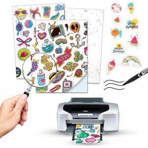 25 Feuilles de Vinyle Adh&eacute;sif Imprimable A4 Imperm&eacute;able Papier Vinyle Adh&eacute;sif Imprimable Blanc Mat Papier Autocollant Imperm&eacute;able Vinyle pour Imprimantes - Neuf