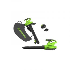 Souffleur aspiro-broyeur Brushless DVT 48V GREENWORKS - Batterie 4,0Ah et chargeur - GD48BVIIK4 - Neuf