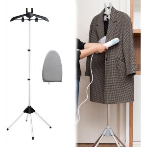 MEVRONISSHOP-Porte-cintres pour Cuiseur &agrave; Vapeur,Portable Support Vapeur pour V&ecirc;tements avec Gants de Repassage,Tr&eacute;pied T&eacute;lescopique,Accessoires Cuiseur ur - Neuf