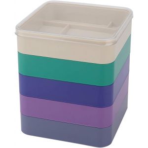Kal-Mouvement De Montre Cache-Poussière 5 Couches En Plastique Horlogers Outils De Réparation Boîte De Rangement Pour Montres Sangle Vis Composant Pièces De Quincaillerie Boîte De Rangement(Square) - Neuf