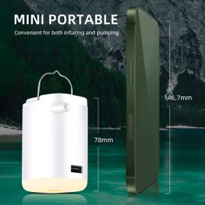 Mini Pompe à Air éLectrique Pour Gonflables, Pompe à Air De Camping Portable 4 En 1 Avec Batterie Externe LéGèRe, Gonflage Rapide, Petite Pompe - Neuf