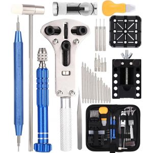Kalanka-Kit Montre De Kit Reparation Montre, 147 Pcs Professionnel Kit Changement Pile Montre Pour Le Remplacement De La Pile Et Le Retrait Du Bracelet, Outil Montre Comprend Un Ouvre Montre Un Sac E - Neuf