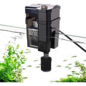 Hang On Filtre Aquarium,300l/H Aquarium Filtre Externe,5w Silencieux Fish Tank Filter Avec Chambre Filtration Double Couche Débit D'eau Réglable Aquarium Filtre Pour 15-80l Tanks - Neuf