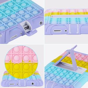 Coque Pour Samsung Galaxy Tab A9 8,7"" 20023 (Sm-X110/ Sm-X115/ Sm-X117) Housse R&eacute;sistante Aux Chocs Avec Porte-Crayon/Bandouli&egrave;re De Transport (Arc-En-Ciel, A9 8,7"") - Neuf