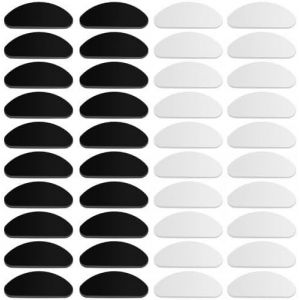 Kalanka-20 Paires Coussinet Lunettes Nez, Antid&eacute;rapants Coussinets De Nez &Agrave; Lunettes En Silicone, Coussinets De Nez Pour Lunettes Autocollantes (1 Mm Noir, Transparent) - Neuf