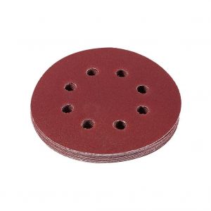 125mm Rond Forme Rouge Disques De Meulage 8 Trous Grain De Sable Papiers De Verre (120 #) - Neuf