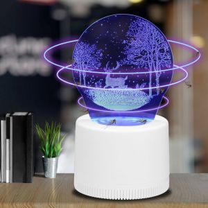 HJLIAN Lampe LED anti-moustiques 3D USB 5 V 2,5 W, motif cerf forestier, piege a insectes et mouches - Neuf