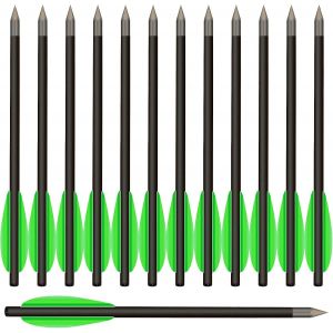 12 Pièces 6,3 ""Flèches D'arbalète Pour Pistolet En Carbone,En Flèches De Chasse Pour Cible De Précision D'arbalète De Pistolet De 50 À 80 Lb,Exercices De Tir Et Petite Chasse.[B2556] - Neuf
