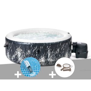 Kit spa gonflable Intex PureSpa Galaxie rond Bulles avec LED 4 places + Aspirateur + Kit d'entretien - Neuf
