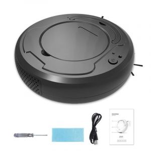 Robot Aspirateur 3-en-1 Nettoyage Intelligent Sols Durs et Tapis 1800pa Puissant Noir YONIS - Neuf