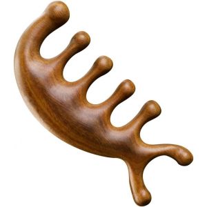 Kal-Pcs Peigne En Bois,Peigne De Massage En Bois De Bois De Santal Vert,Pour Hommes Femmes Soins De La Tête Relaxation Massage Au Point D'acupuncture - Neuf
