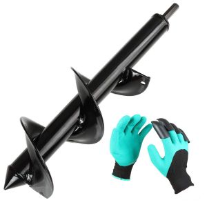 Aselected M&egrave;che Tari&egrave;re pour Perceuse Jardin Foreuse &Oslash; 100mm + Gants, Jardin Tari&egrave;re pour Perceuse &eacute;lectrique, Outil de Plantation Pratique pour Fleur Planter des Arbres Arbustes - Neuf
