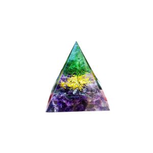 Pyramide d'orgonite pour la gu&eacute;rison &eacute;nerg&eacute;tique et l'&eacute;quilibre des chakras, cristal violet, 5 cm - Neuf