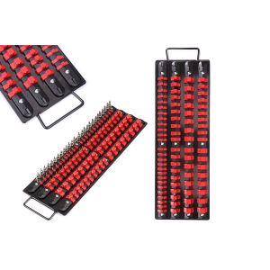 Plateau de rangement pour douilles 1/4, 3/8 et 1/2 pouce - Rouge - Neuf