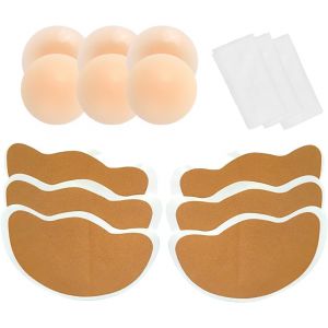 6 Pack Breast Push Up Bands + 3 Pairs Silicone Nipple Pads|Strapless Adhesive Bra For Backless Clothing|Invisible Bras,Support And Support.[F500] - Neuf