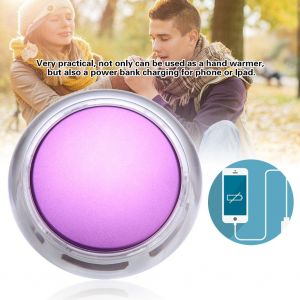 HJLIAN Chauffe-mains electrique portable rechargeable par USB, 1 piece, chauffage rapide, batterie externe (violet) - Neuf