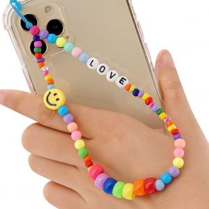 Kal-Bracelet De Téléphone Avec Perles Smiley - Style Bohème - Pour Femme - Neuf