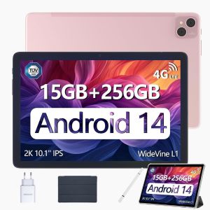ChenQuanSarl-T10 Pro Tablette Tactile 10,1 Pouces 1920 * 1200 Fhd+, 15Gb + 256Gb, 8580Mah+18W Charge Rapide, Android Tablette With Double 4G, 2.4/5G Wifi, Tüv, 8Mp + 13Mp Caméra, Rose - Neuf