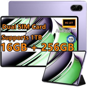 KALWS-Tablette Android 10,1"" 16 Go+256 Go,Octa-Core,1 To Tf Extend,2,5 Ghz,Double Carte Sim,Appareil Photo 8 Mp+13 Mp,4G Lte,Wifi,Type-C (Violet) - Neuf